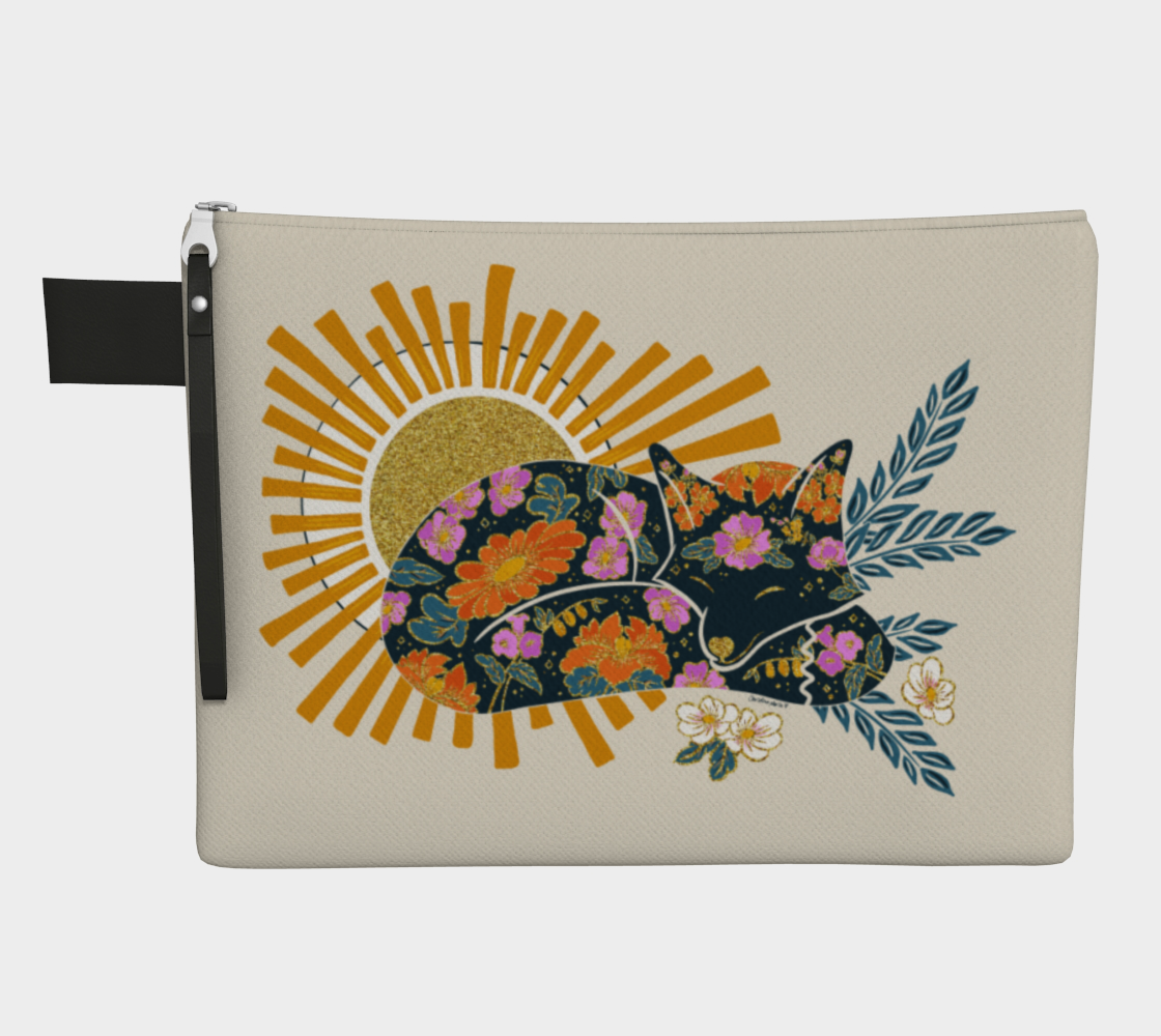 Large Makeup Bag - Flower Sun Fox